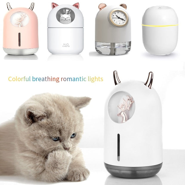 Household Small Moisturizing Aromatherapy Car Creativity Air Bear USB Humidifier LED Mist Maker