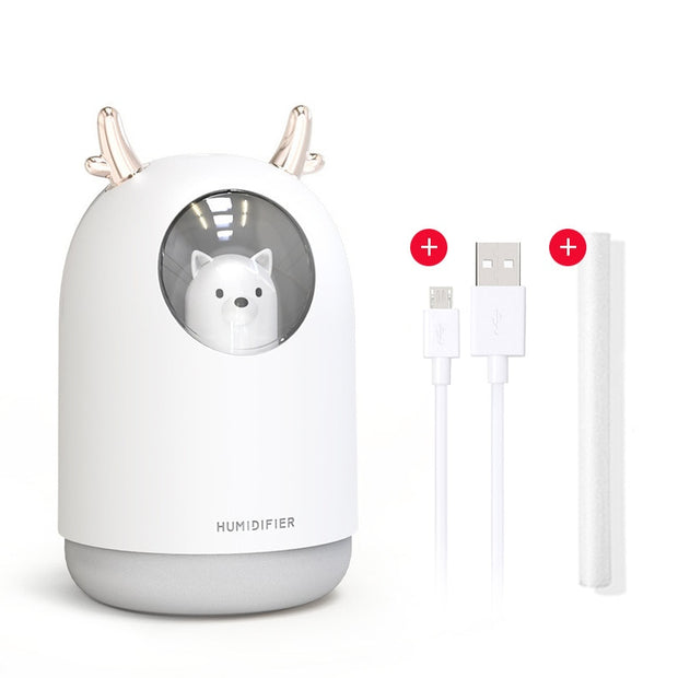 Household Small Moisturizing Aromatherapy Car Creativity Air Bear USB Humidifier LED Mist Maker