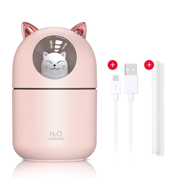 Household Small Moisturizing Aromatherapy Car Creativity Air Bear USB Humidifier LED Mist Maker