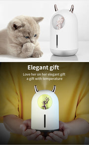 Household Small Moisturizing Aromatherapy Car Creativity Air Bear USB Humidifier LED Mist Maker