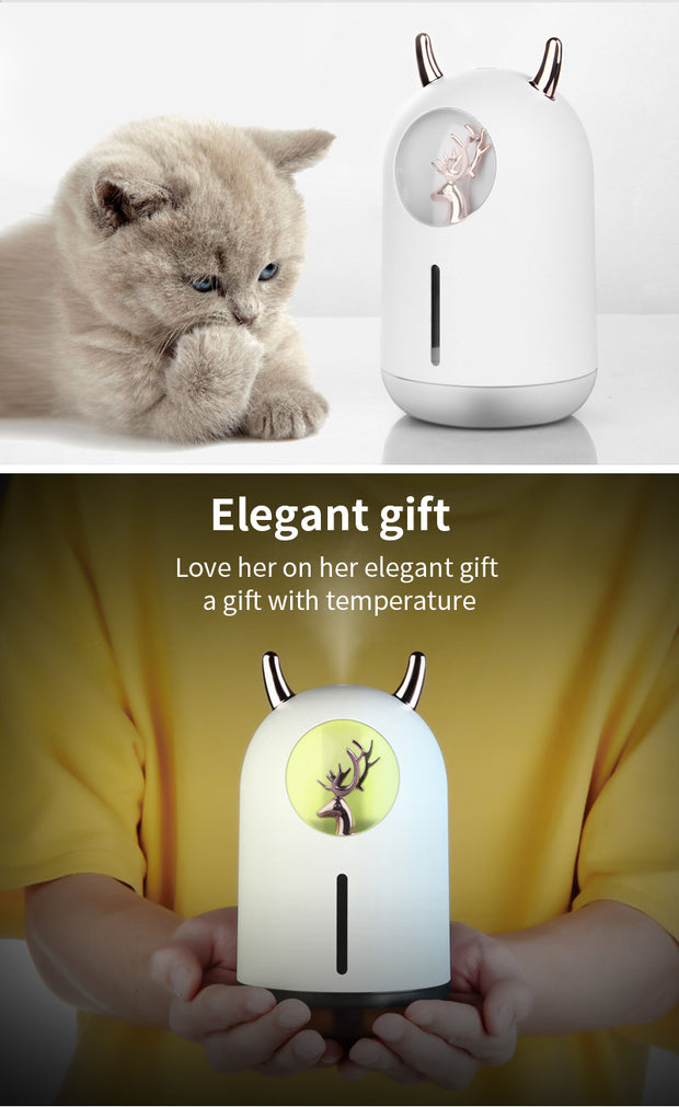 Household Small Moisturizing Aromatherapy Car Creativity Air Bear USB Humidifier LED Mist Maker