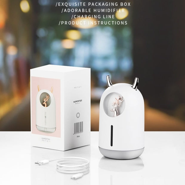Household Small Moisturizing Aromatherapy Car Creativity Air Bear USB Humidifier LED Mist Maker