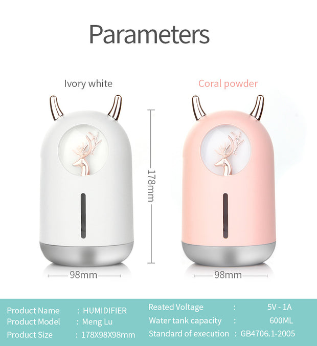 Household Small Moisturizing Aromatherapy Car Creativity Air Bear USB Humidifier LED Mist Maker