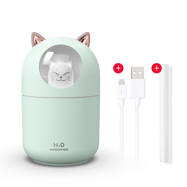 Household Small Moisturizing Aromatherapy Car Creativity Air Bear USB Humidifier LED Mist Maker