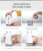 Household Small Moisturizing Aromatherapy Car Creativity Air Bear USB Humidifier LED Mist Maker