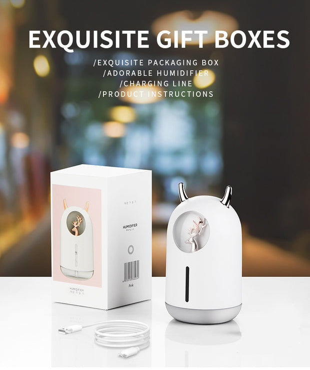 Household Small Moisturizing Aromatherapy Car Creativity Air Bear USB Humidifier LED Mist Maker
