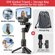 Gimbal Stabilizer Selfie Stick Tripod with Fill Light - Tush Store